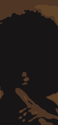 a black and white image of a woman with an afro