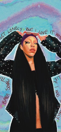 an illustration of a woman with long hair